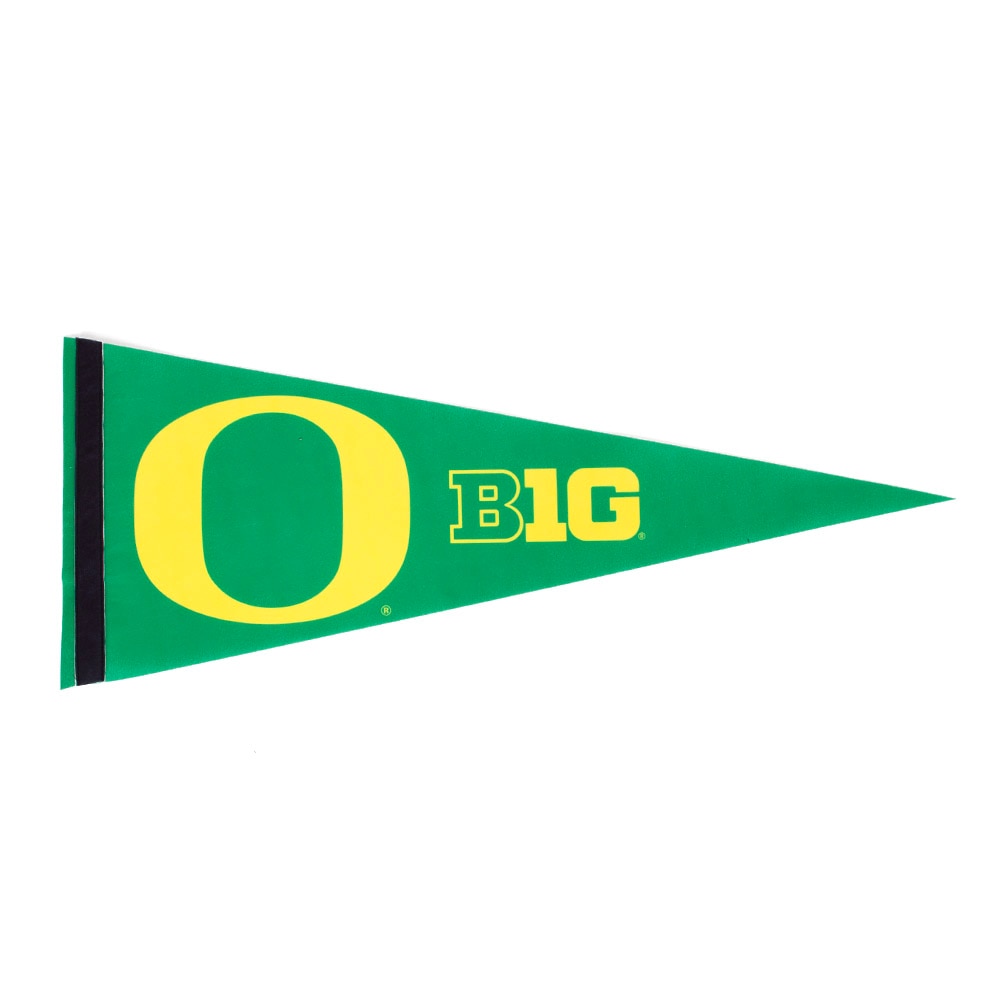 Classic Oregon O, Sewing Concepts, Green, Pennants, Home & Auto, 12"x30", Sublimated, Soft-touch, Big Ten, 982480